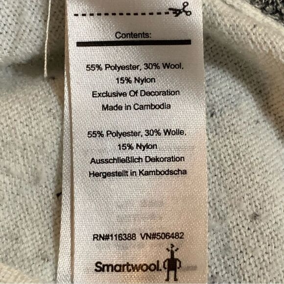 SMARTWOOL Merino Wool Top Women’s M Gray Black Cream Crew Neck Long Sleeve. - Picture 10 of 13